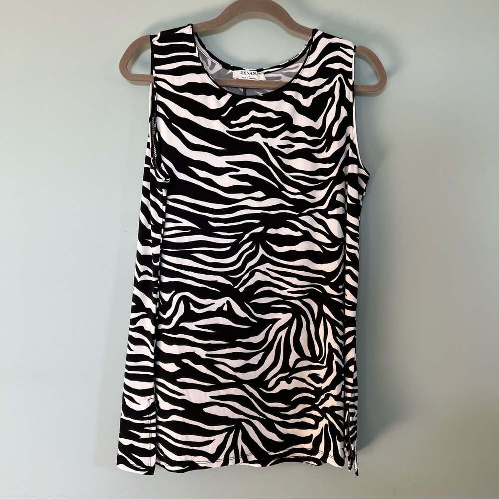 Like New Zenana Zebra Print Tank Top